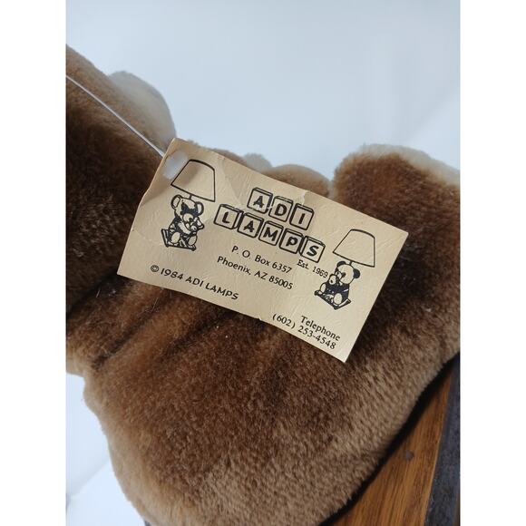 vintage 80’s ADI Brown Teddy Bear Nursery Table Lamp Plush Musical Animal - Picture 9 of 16